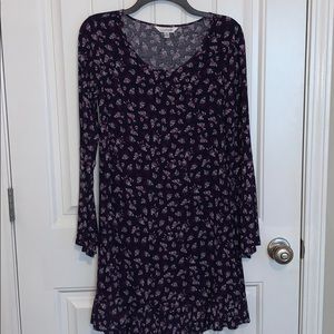 Navy, purple, & white floral dress